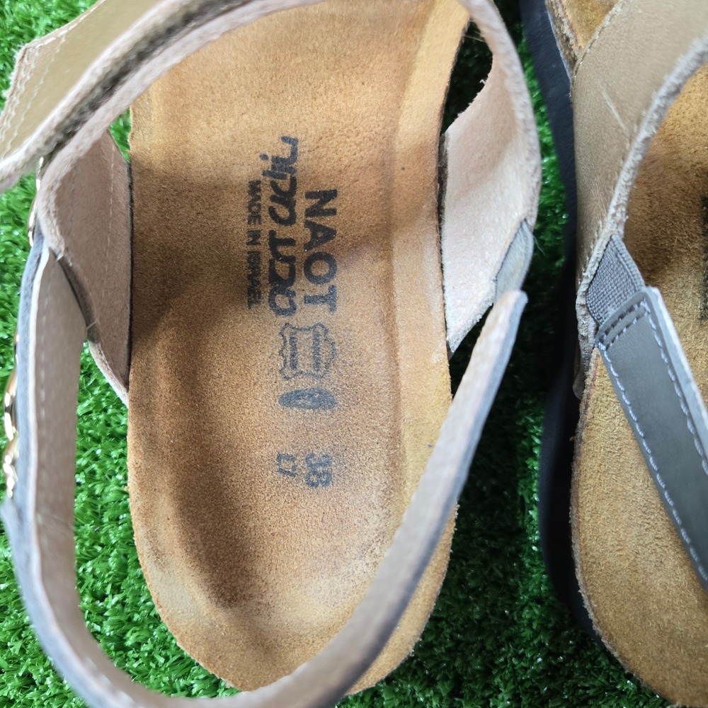 NOAT Eliana Leather Sandals Womens size EU 38 U.S. 7 White & Tan - Picture 6 of 9